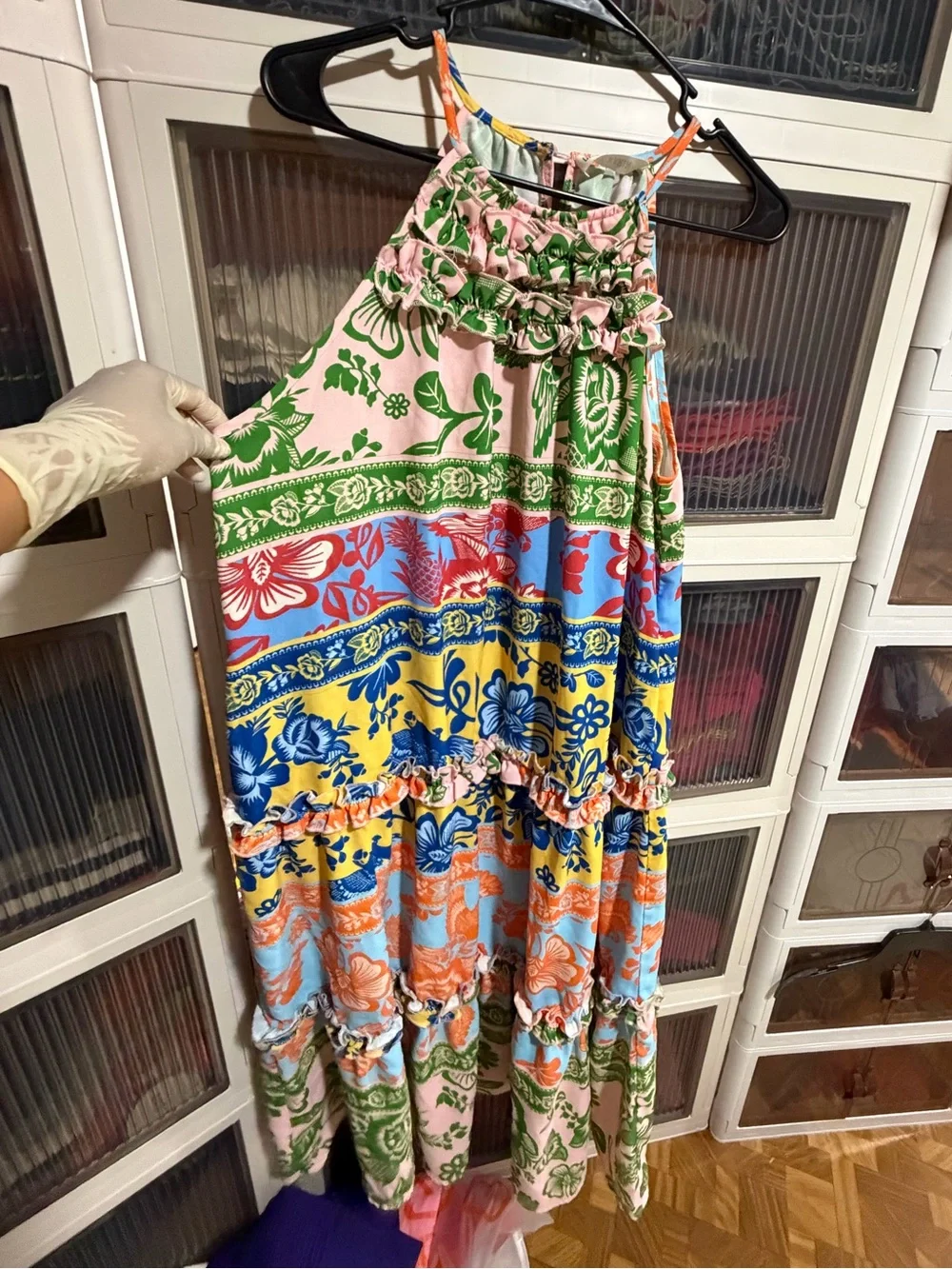 Women’s Multi‑Color Floral Tiered Swim Cover-Up